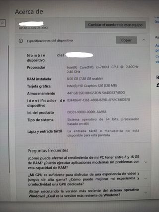 HP All in One 24 Ordenador Sobremesa con 2 monitor