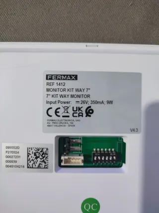 Monitor Fermax 1412 Blanco