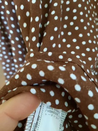 Blusa Mango Marrón Lunares de viscosa