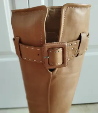 Botas altas Acosta piel beige