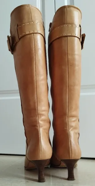 Botas altas Acosta piel beige