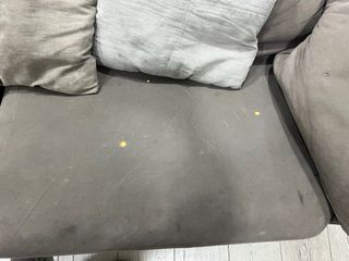 Sofá Cama Tela Marrón y Gris