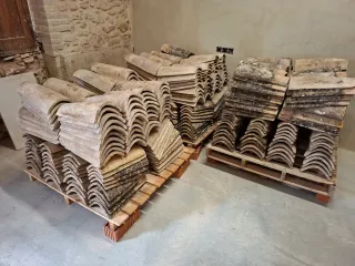 Tejas antiguas de barro