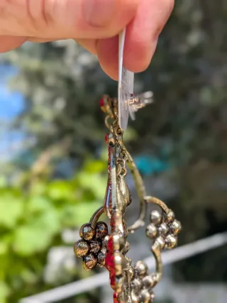 Pendientes flamenca rojos y dorados