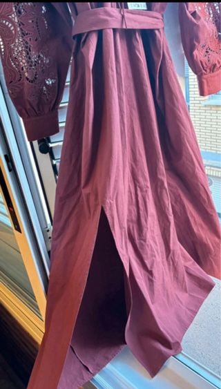Vestido Zara Rojo Bordado