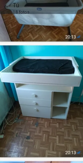 Cambiador-Cómoda Bebé con Cajones Nuevo