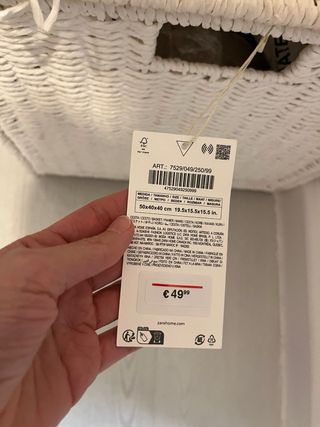 Cesto Baúl Zara Home blanco mimbre almacenaje baul