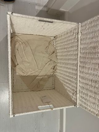Cesto Baúl Zara Home blanco mimbre almacenaje baul