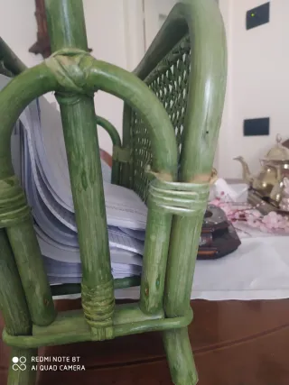 Portariviste verde in bambù, vimini