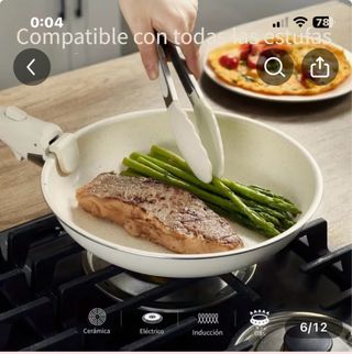 Sartén con mango desmontable