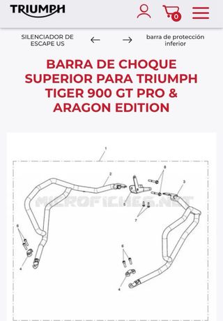 defensa superior derecha Triumph Tiger 900 GT Pro