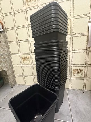 Maceta cuadrada 5L Plástico Negro