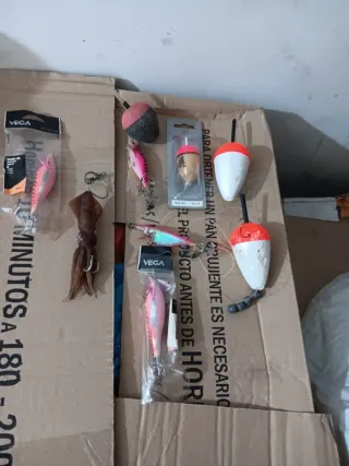 Lote pesca: 3 maletines y 3 estuches incluidos