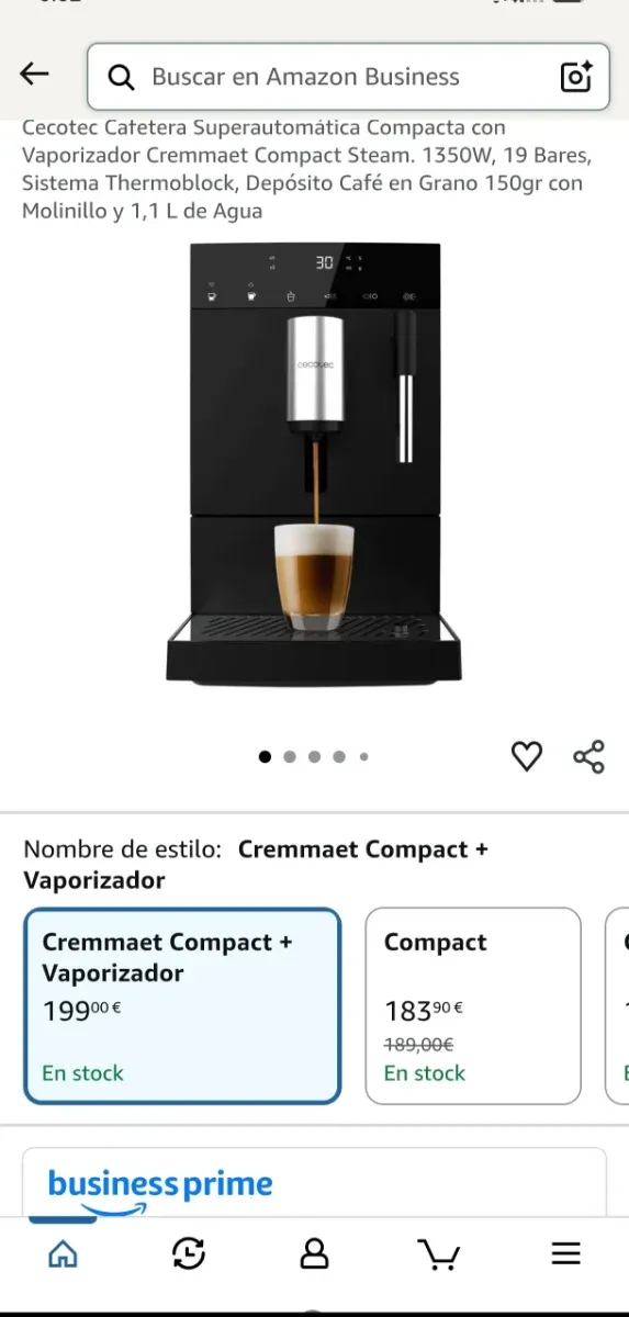 Cafetera Cecotec Cremmaet Compact Steam