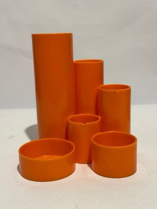 Portapenne vintage anni 70 plastica colorata