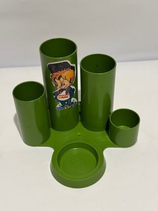 Portapenne vintage anni 70 plastica colorata