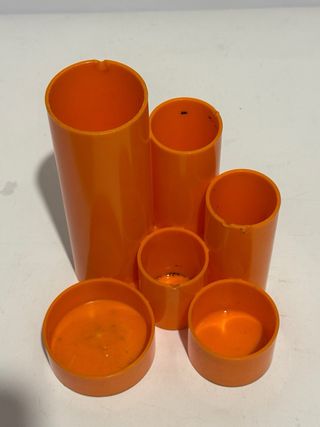 Portapenne vintage anni 70 plastica colorata