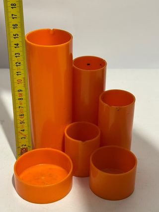 Portapenne vintage anni 70 plastica colorata