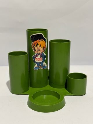 Portapenne vintage anni 70 plastica colorata