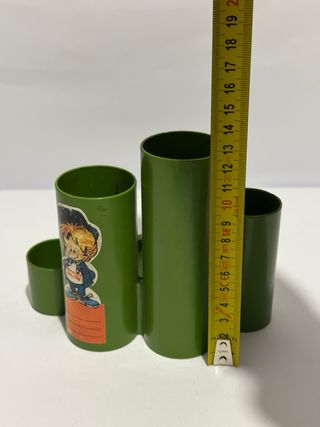 Portapenne vintage anni 70 plastica colorata
