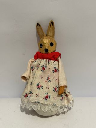 Famiglia coniglietti HUBAO vintage legno snodabili