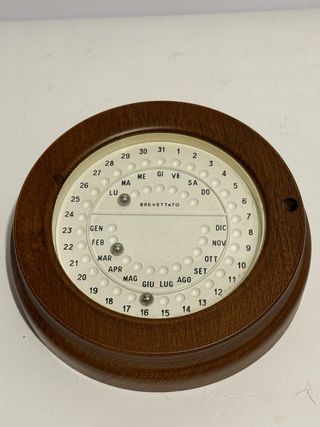 Calendario Perpetuo Vintage Legno Anni '60/'70