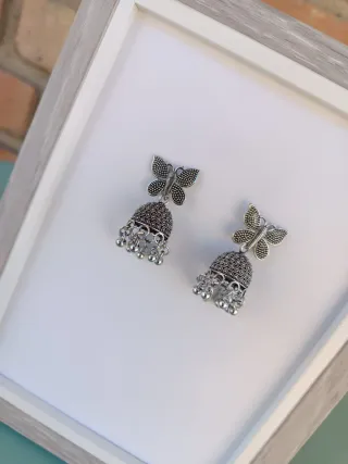 Pendientes India Boho Mariposa Plata