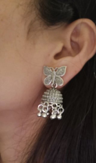 Pendientes India Boho Mariposa Plata