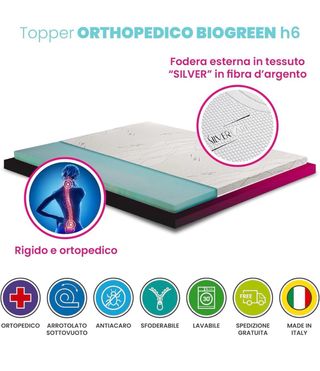 Topper Ortopédico H6 con Tejido Antimicrobiano