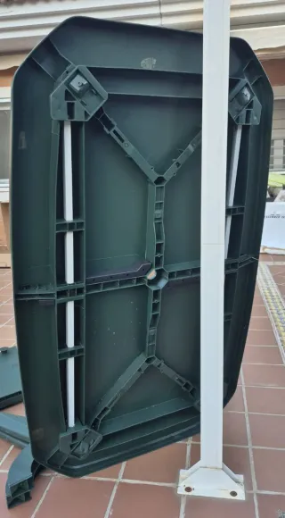 Mesa de exterior extensible.