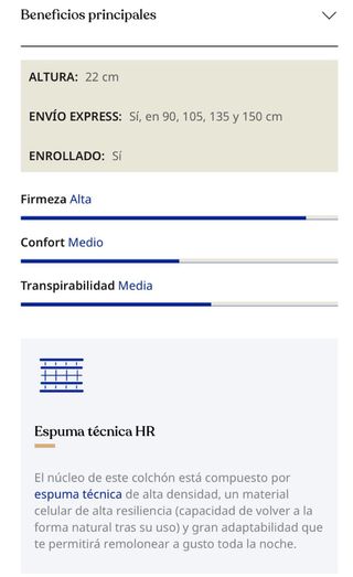 Colchón Pikolin 90x190