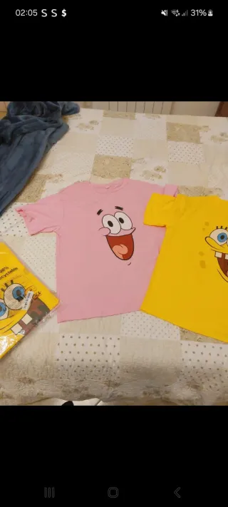 Set 2 magliette Spongebob + Patrick Stella