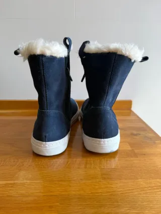 Botines Zara ante azul y borreguito T.38