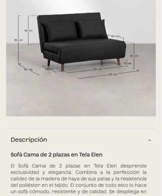 Sofá cama 2 plazas marrón