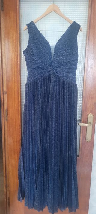 Vestido de fiesta azul brillante