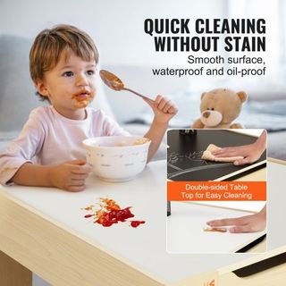 Conjunto de Mesa y Sillas para Niños, Mesa de Actividades de Madera con Espacio de Almacenamiento y Cajas, Mesa de Juego para Niños para Arte, Manualidades, Lectura, Aprendizaje