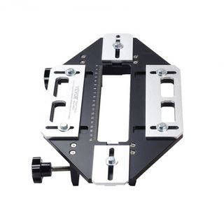 Plantilla para Bisagra de Puerta, Abridor de Agujeros de Aleación de Aluminio, Localizador de Ranuras, Guía Flexible para Agujeros de Bisagra de Puerta de Madera, Plantilla para Instalación de Ran...