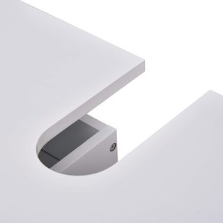 Mueble Sótano y Cubierta de Columna para el Baño, en Madera Blanca con 2 Cajones y Corte en U, 67 x 36 x 52 cm