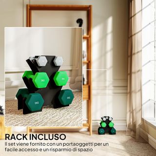 Juego De Mancuernas Con Soporte, 2X1 Kg, 2X2/5 Kg, 2X3 Kg, Mancuernas Hexagonales De Metal Con Agarre, Entrenamiento Fitness En Casa