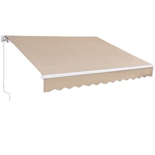 Toldo Retráctil Manual, Toldo de Patio Exterior de 8 x 7 pies, Sombra Retráctil, Toldo de Ventana y Puerta de Patio de Poliéster Resistente al Agua con Manivela para Jardín, Balcón