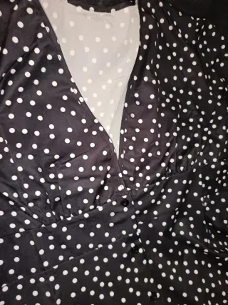 Vestido largo lunares negro y blanco