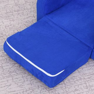 Sillón Cama 2 en 1 para Niños con Relleno y Cubierta de Franela Azul, Max. 65 Kg, 47X45X38Cm