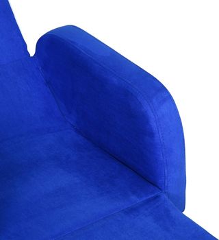 Sillón Cama 2 en 1 para Niños con Relleno y Cubierta de Franela Azul, Max. 65 Kg, 47X45X38Cm