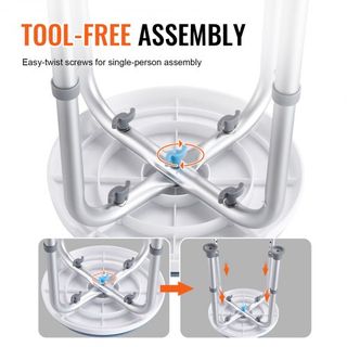 Silla de Ducha Giratoria 360 Grados, Taburete de Ducha de Altura Ajustable, Silla de Baño para Ducha o Bañera, Asiento de Banco Antideslizante para Ancianos, Discapacitados o Personas con Movilida...