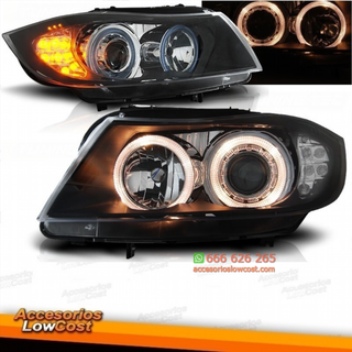 FAROS CON OJOS ANGEL Y LED BMW SERIE 3. E90 Y E91
