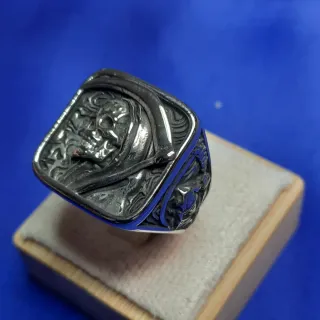 Anello teschio uomo acciaio inox 19.6 mm