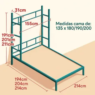 Cama Abatible Vertical 135x190 nyc.