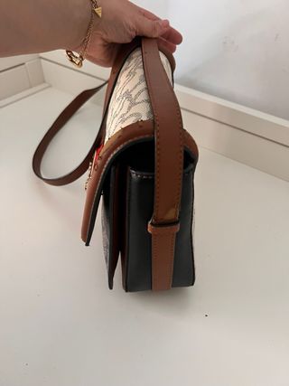 Bolso bandolera Tous beige y marrón