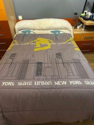 Edredón juvenil, estampado skate Nueva York