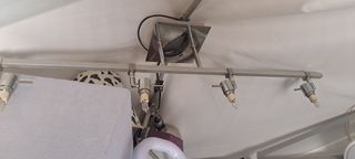 Lámpara decorativa 4 focos plateada